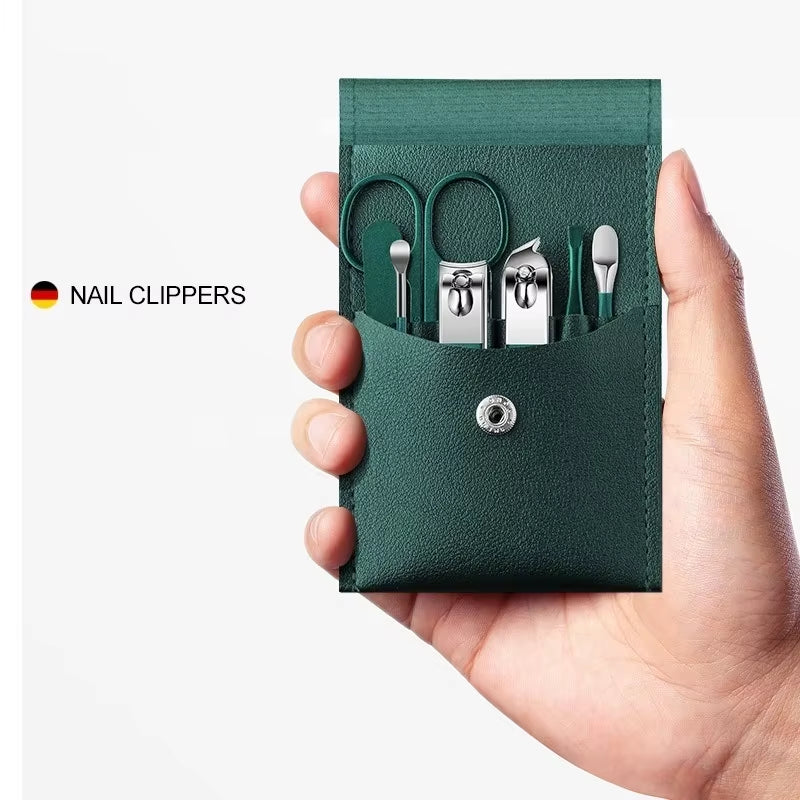 7Pcs Manicure Sets Kits Nail Clipper Set Personal Care Tools Portable Travel Bag with Eyebrow Scissors Ear Pick